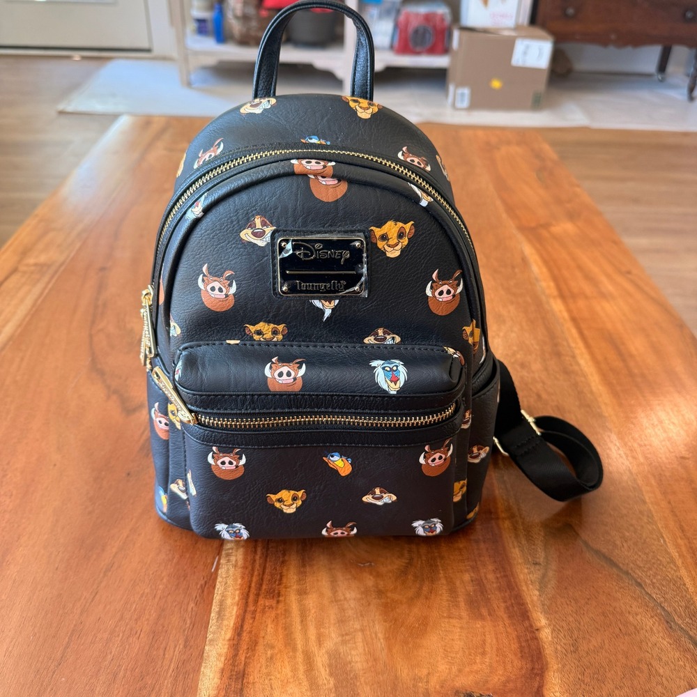 Disney Loungefly‎ The Lion King Character Faces Mini Backpack NWT